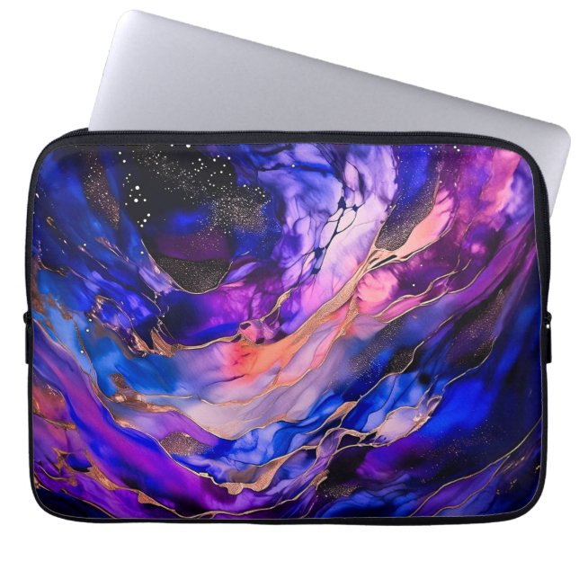 Capa Para Notebook Nebulosa do Espaço Roxo na Tinta Álcool (Frente)