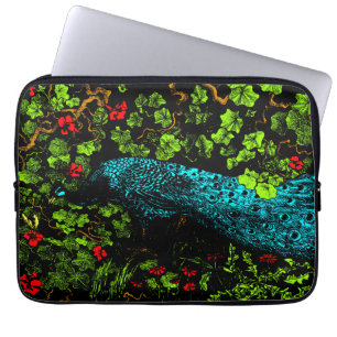 Capa Para Notebook Neerlandês Art Nouveau Peacock e Butterfly