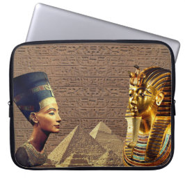 Capa Para Notebook Nefertiti e Tutankhamun Royalty Antigo