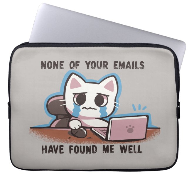 Capa Para Notebook Nenhum de seus e-mails me encontrou bem (Frente)