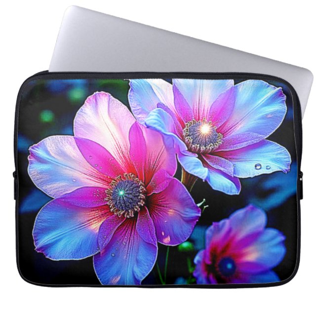 Capa Para Notebook Neon Bloom Flower Magic Design (Frente)