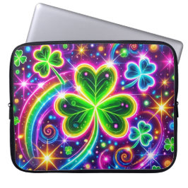CAPA PARA NOTEBOOK NEON BRILHANTE COLOCADO OLHA PARA OS SHAMROCKS IRL