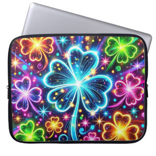 CAPA PARA NOTEBOOK NEON BRILHANTE COLOCADO OLHA PARA OS SHAMROCKS IRL