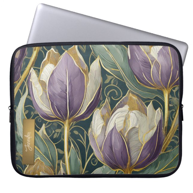 Capa Para Notebook Neon Charlie Chameleon, Colagem da Floresta Tropic (Frente)