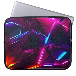 Capa Para Notebook Neon Geométrico Abstrato Futurista Cyberpunk