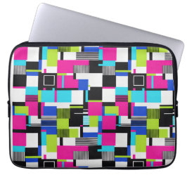 Capa Para Notebook Neon Glitch Geometric Padded Laptop Sleeve