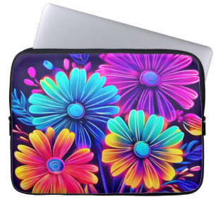 Capa Para Notebook Neon Glow Floral Fantasy Art