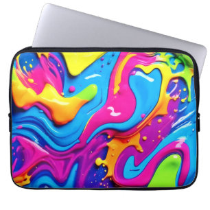 Capa Para Notebook Neon Glow Liquid Splatter Trabalho de arte