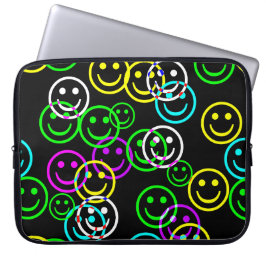 Capa Para Notebook Neon Happy Face Bolsa de laptop