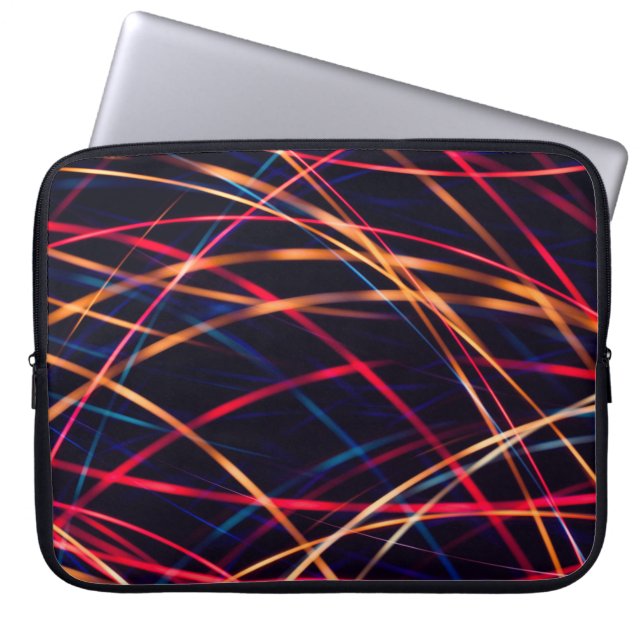 Capa Para Notebook Neon ilumina textura com longa exposição.abstrato, (Frente)