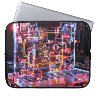 Capa Para Notebook Neon Laptop Circuita Arte Digital