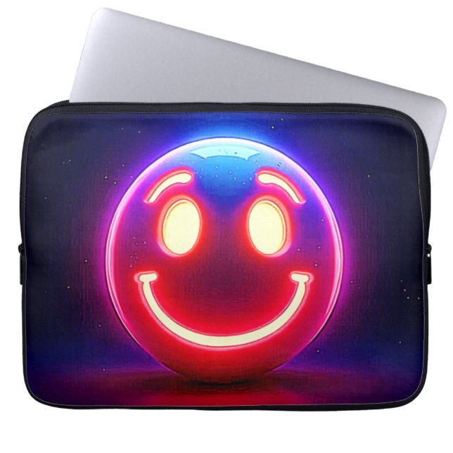 Capa Para Notebook Neon Smile: Feliz Brilho (Frente)