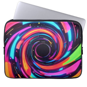 Capa Para Notebook Neon Spiral Abstrato Art Colorida