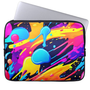 Capa Para Notebook Neon Splatter Paint Art