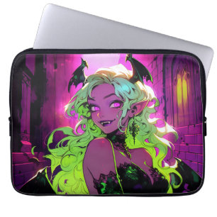 Capa Para Notebook Neon Succubus Demon Anime Girl