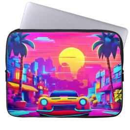 Capa Para Notebook Neon Sunset City Drive
