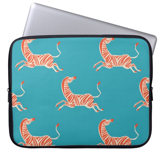 Capa Para Notebook Neon Zebra: Retro Colorida Sem Costura (Frente)