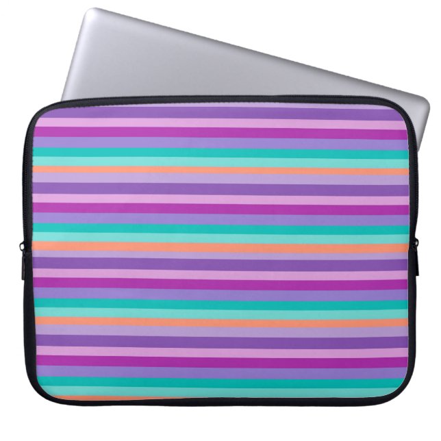 Capa Para Notebook Neoprene Bolsa de laptop 15" Linhas Roxas (Frente)