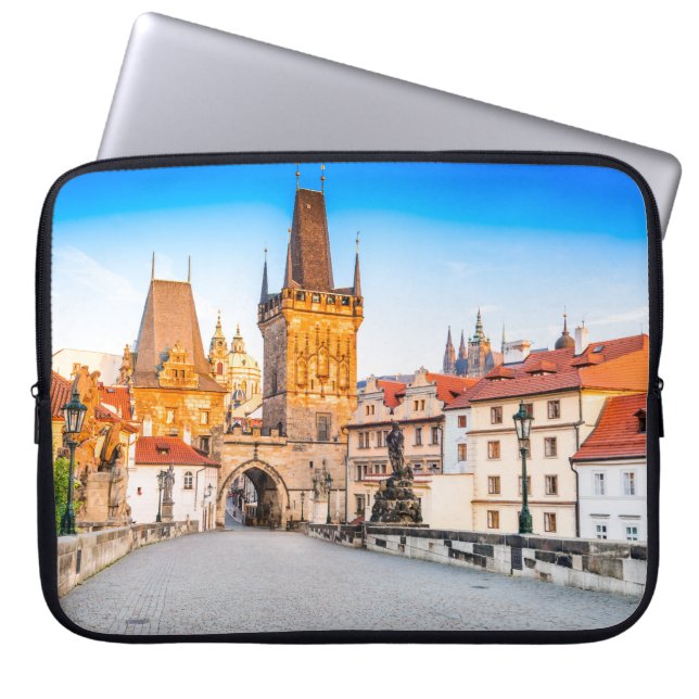 Capa Para Notebook Neoprene Bolsa de laptop Praga de 15 polegadas (Frente)