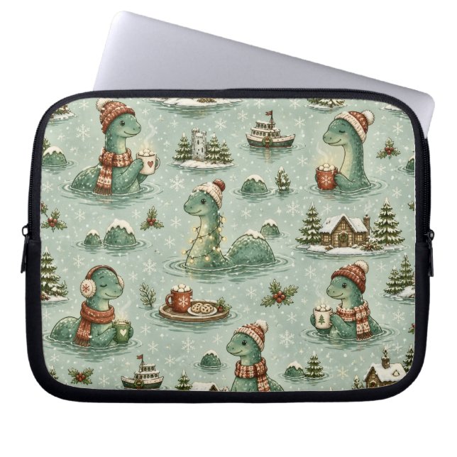 Capa Para Notebook Nessie do Natal Monstro do Lago Ness Aconchegante  (Frente)