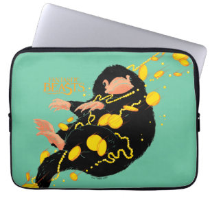 Capa Para Notebook Niffler Flutuando Com Dourado