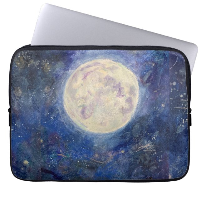 Capa Para Notebook Noite de céu brilhante de lua cheia Maureen Girard (Frente)
