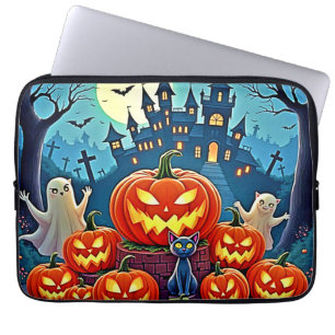 Capa Para Notebook Noite de Halloween: Arte Assustadora Divertida