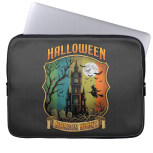 Capa Para Notebook Noite de Terror do Halloween Casa Assombrada Bruxa