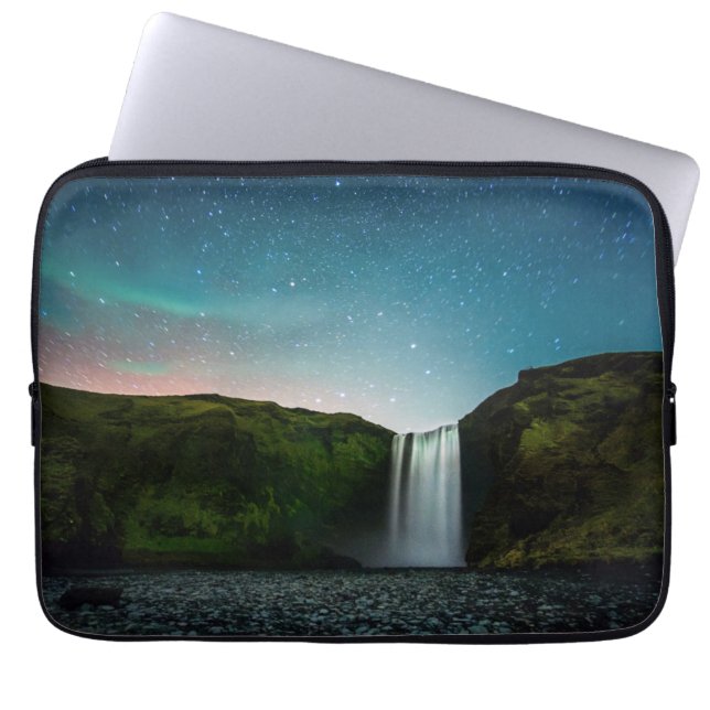 Capa Para Notebook Noite em Skógafoss (Frente)