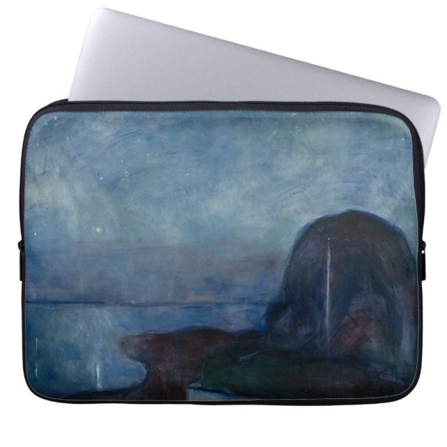 Capa Para Notebook Noite estelar do pintor simbólico Edvard Munch (Frente)