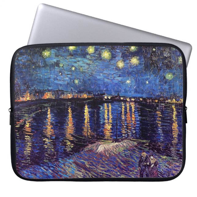 Capa Para Notebook Noite estrelada sobre o Ródano por Van Gogh (Frente)