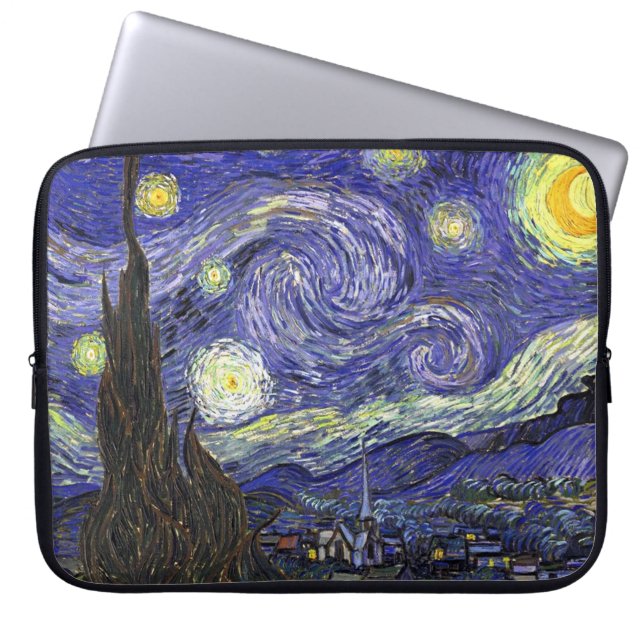 Capa Para Notebook Noite Estrelada, Vincent Van Gogh. (Frente)