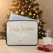 Noites de Inverno Aconchegantes: Estojo de Laptop 