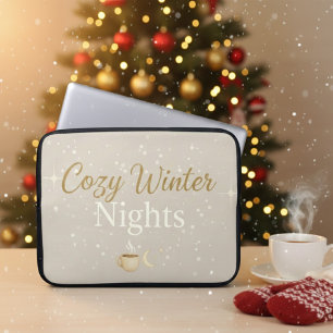 Capa Para Notebook Noites de Inverno Aconchegantes: Estojo de Laptop