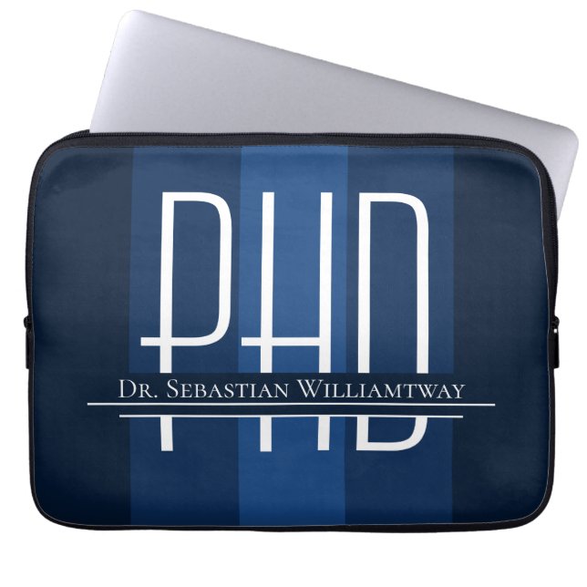 Capa Para Notebook Nome Blue Graduation PhD (Frente)