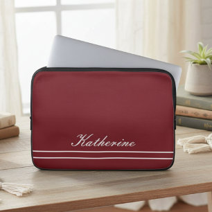 Capa Para Notebook Nome da Escritura Vermelho Burgundy Minimalista
