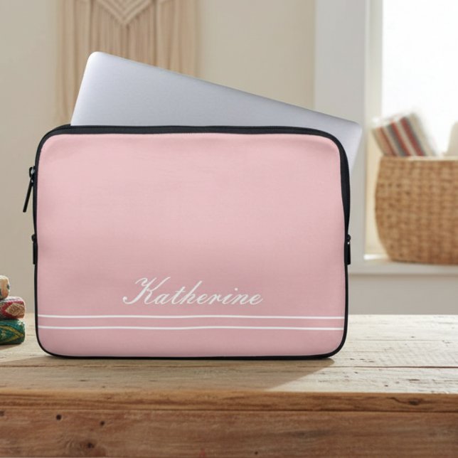 Capa Para Notebook Nome da Fonte Minimalista Rosa (Criador carregado)