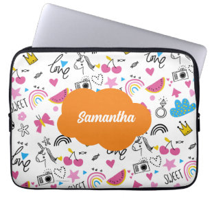 Capa Para Notebook Nome da Menina Bonita rosa de volta ao roteiro da