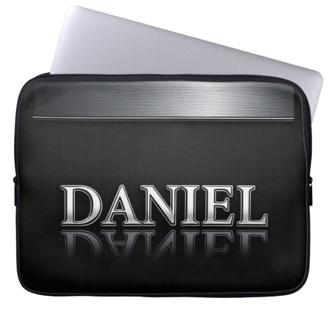 Capa Para Notebook Nome Daniel com Metal Líquido Gotejando (Frente)