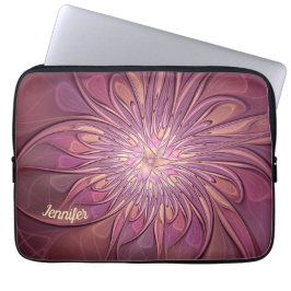Capa Para Notebook Nome das Cores de Berry Fractal Floral abstrato Mo