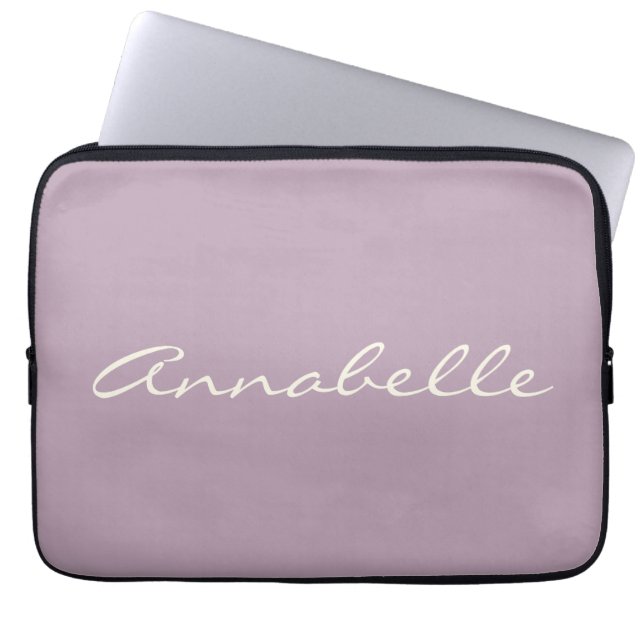 Capa Para Notebook Nome de Script Manuscrito do Elegante Dusty Lilac  (Frente)