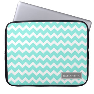 Capa Para Notebook Nome do costume de Chevron da cerceta do laptop