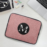 Capa Para Notebook Nome do Monograma do Sparkle com brilho rosa moder<br><div class="desc">Um moderno design de brilho/brilho cor-de-rosa com um nome monograma personalizado e inicial.</div>