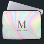 Capa Para Notebook Nome do Monograma Holográfico<br><div class="desc">Colorida Bolsa de laptop de Nome do Monograma Personalizado Holográfico Holográfico Colorido. Adicione seu nome,  monograma ou iniciais.</div>