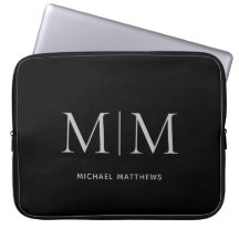 Nome do Monograma Másico da Cinza Negra Minimalist