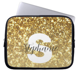 Capa Para Notebook Nome do Script do Monograma do Glitter Glitter Gli