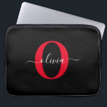 Capa Para Notebook Nome do Script Monograma Personalizado Vermelho Br<br><div class="desc">Este elegante monograma e na moda pode ser dado como presente para um aniversário, casamento, chá de panela, aniversário, Dia de as mães ou qualquer ocasião. Pode ser personalizado com o nome e a inicial da pessoa. Você pode alterar a fonte, a cor da fonte, o tamanho da fonte e...</div>