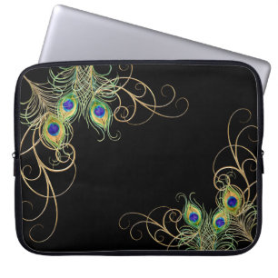 Capa Para Notebook Nome Dourado do redemoinho das penas modernas do