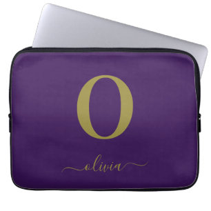 Capa Para Notebook Nome em Letra Cursiva com Monograma Personalizado 