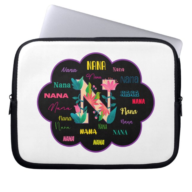 Capa Para Notebook Nome Floral Nana (Frente)
